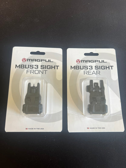 MBUS 3 Front & Rear Sights (Black)